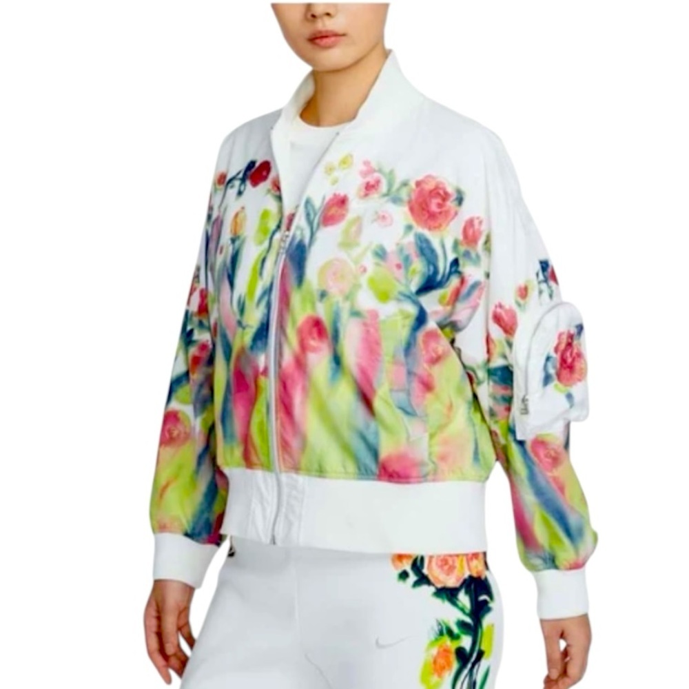 NIKE Sportswear Artist Collection Bomber Jacket Sail White Size L NEW